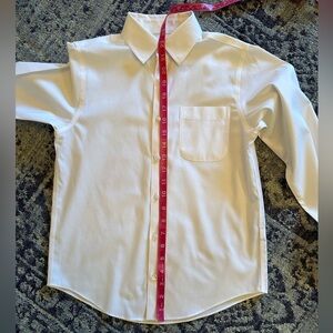 Class Club white long sleeve button down stretch dress shirt.
